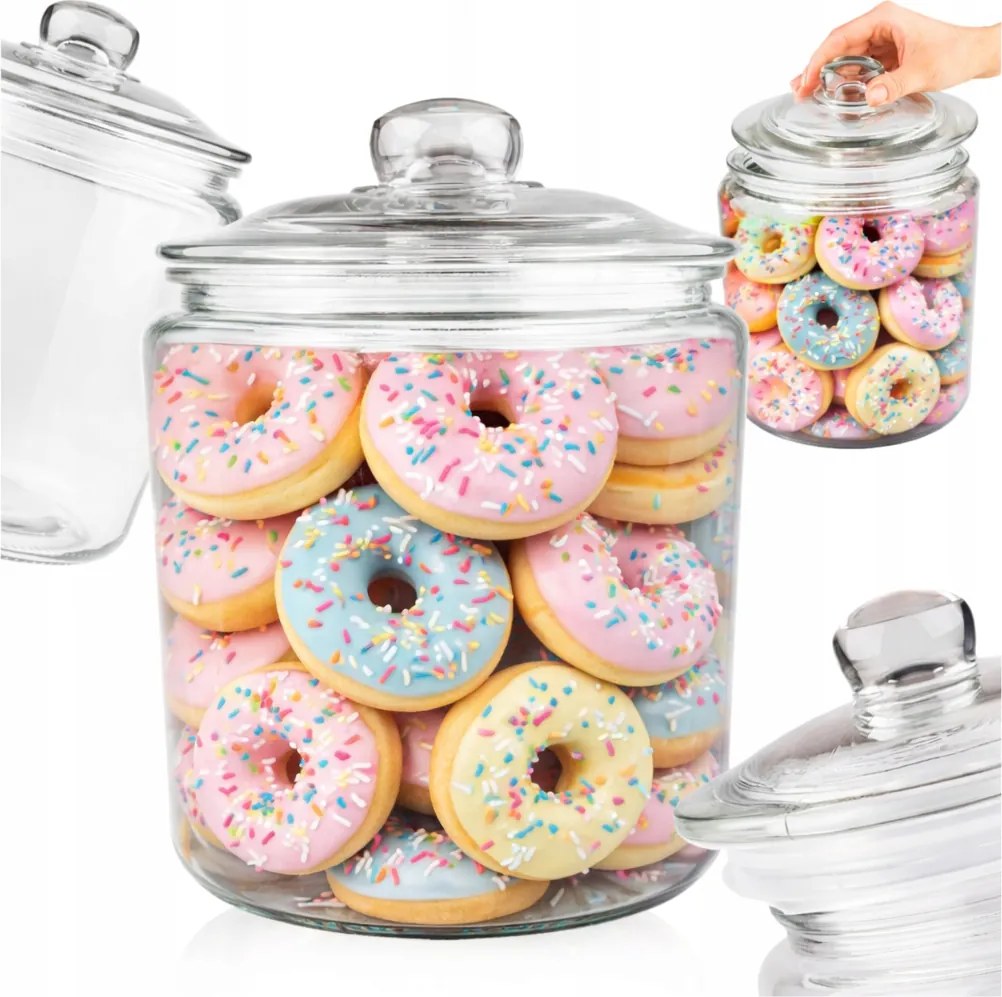 Mézeskalács Tégely 6 L-es Üveg Tégely Légmentesen Záródó Keksz Karácsonyi Mézeskalács