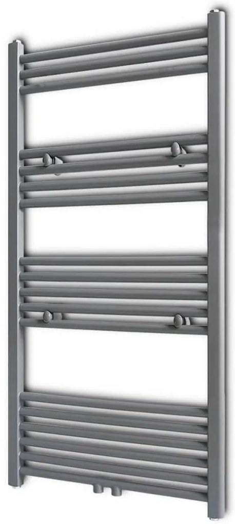 vidaXL Szürke fürdőszobai egyenes törölközőtartó központi fűtéssel 600x1160mm