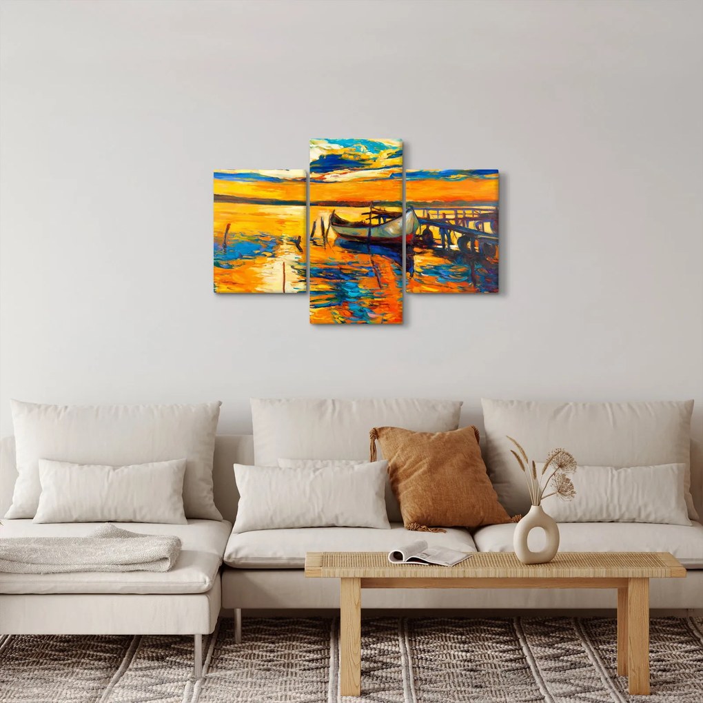 Kép - Hajó naplementekor (90x60 cm)