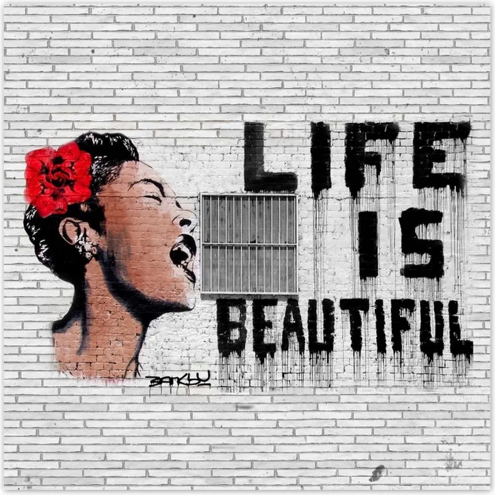 Poszterek 30x30 Banksy Life is beautiful