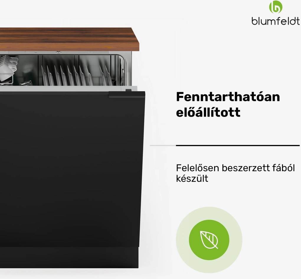 Blumfeldt WoodVista mosogatógép szekrény, Robusztus munkalap, Zökkenőmentes integráció