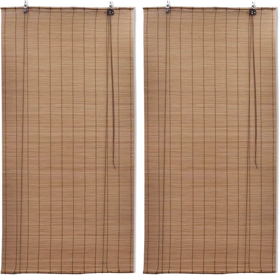 vidaXL 2 db barna bambusz redőny 80 x 160 cm