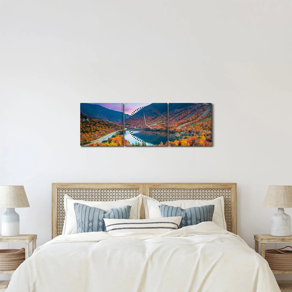 Kép - White Mountain, New Hampshire, USA (órával) (90x30 cm)