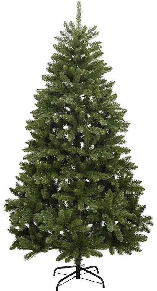 csuklópántos műkarácsonyfa 300 LED-del és gömbökkel 210 cm