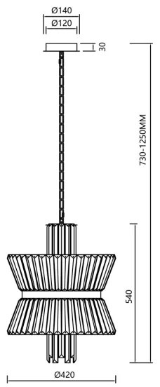 Csillár láncon AURELIA 8xE14/40W/230V arany