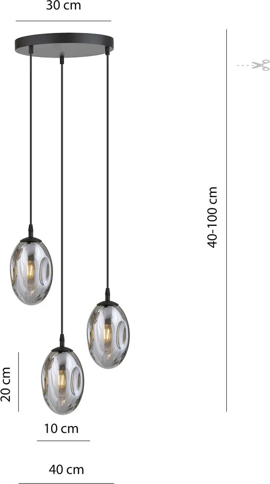 Emibig modern függeszték astral fekete grafit emi1266/3prem