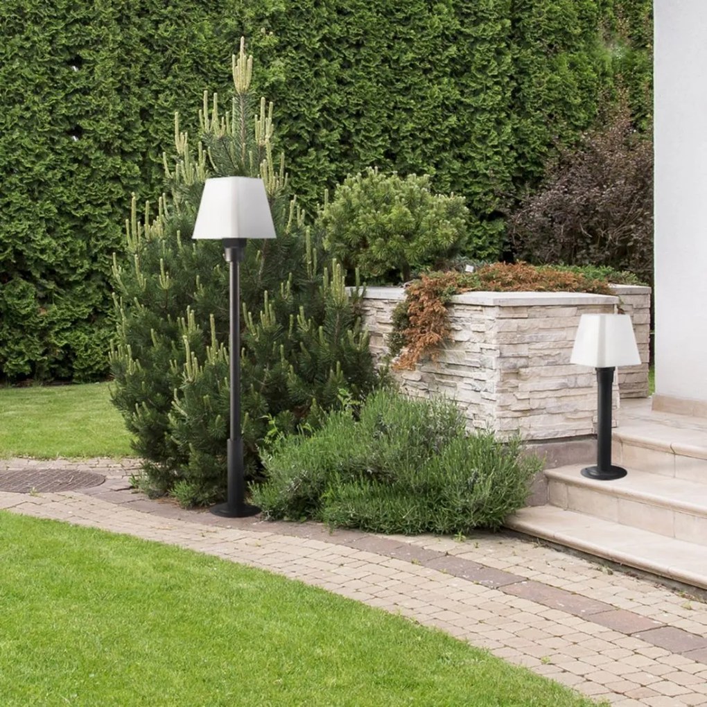 POLUX 312273 GIZA Modern Kültéri Állólámpa Fehér, Matt Fekete E27 IP44