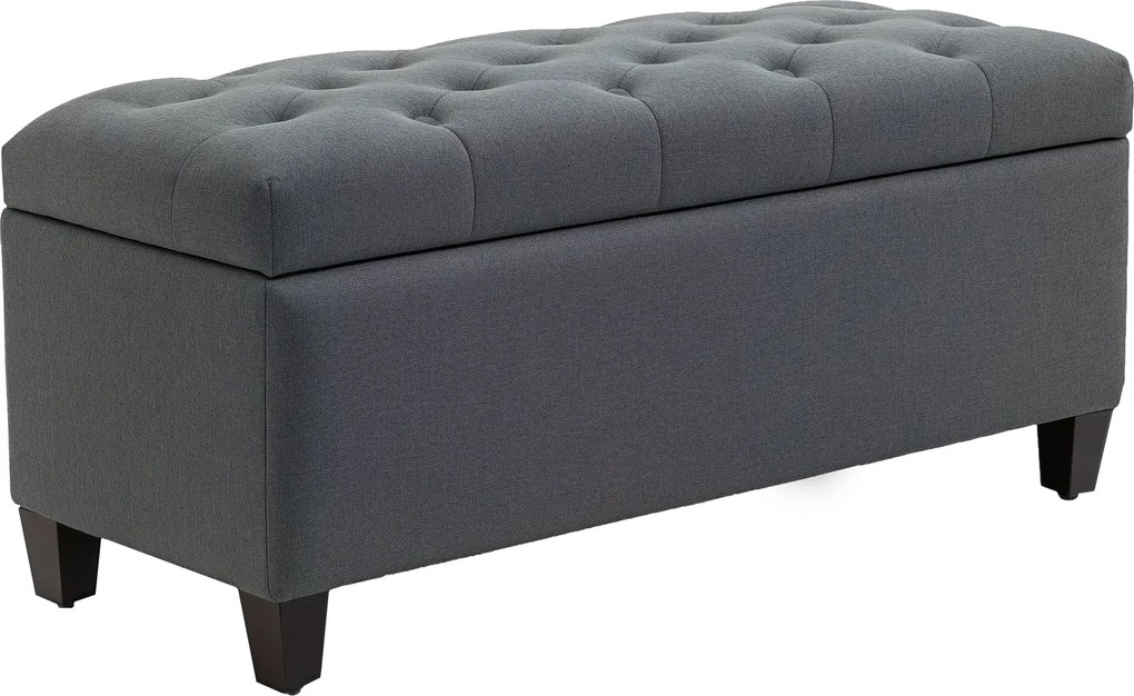 HOMCOM Kárpitozott Pad Tárolórekesszel - Sötétszürke - 100 x 40 x 44 cm | Aosom