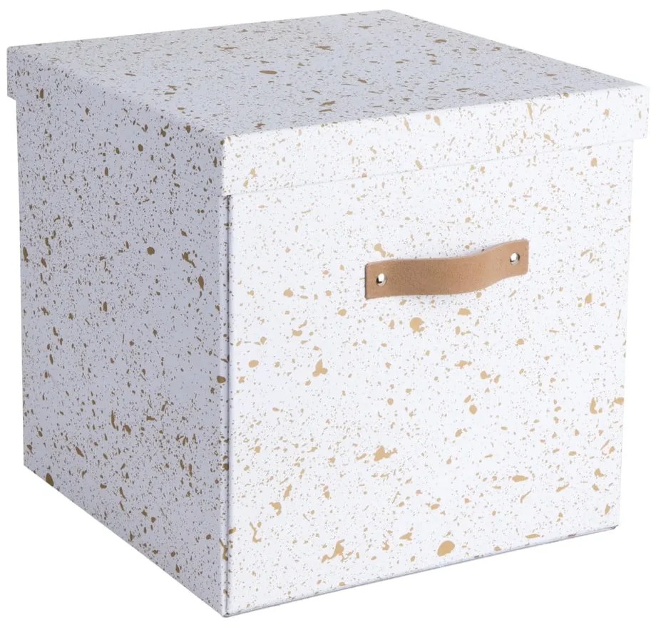 Logan aranyszínű-fehér tárolódoboz - Bigso Box of Sweden