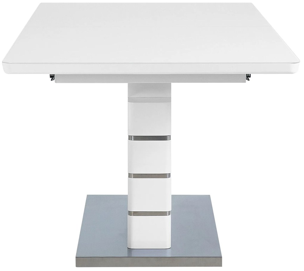 Étkezőasztal Fehér Rozsdamentes Acél 180/220 x 90 cm Bővíthető HAMLER Beliani