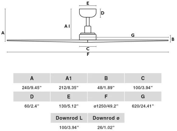 FARO 34283 -Mennyezeti ventilátor KLIM M fenyő/fekete átm. 125 cm+ távirányítás