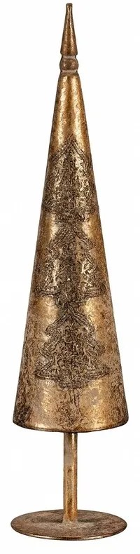 Karácsonyi fém dekoráció Fa, arany , 11 x 11 x 48cm