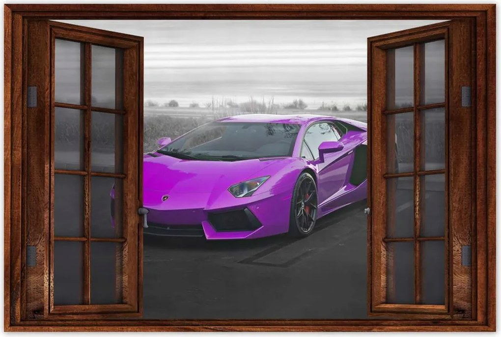 Poszterek 90x60 Rózsaszín sportautó