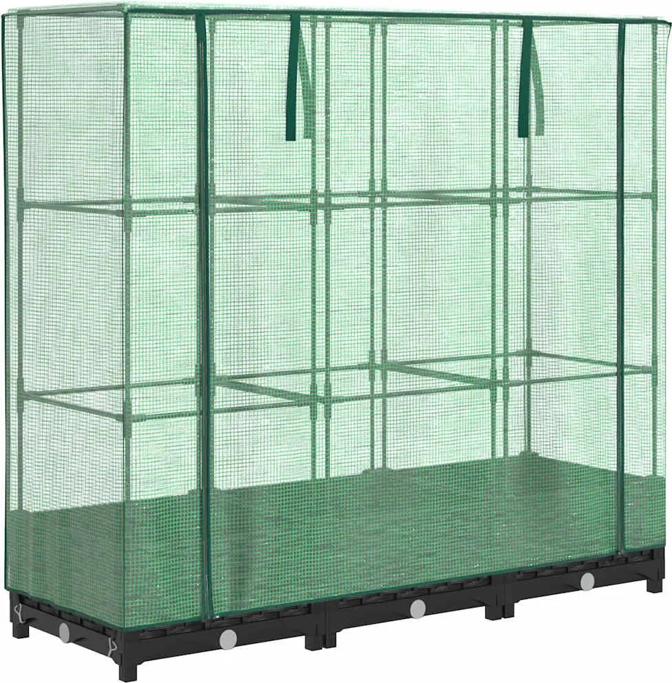 vidaXL rattan hatású magaságyás üvegháztakaróval 120 x 40 x 123 cm