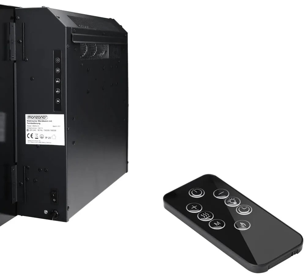 monzana® Elektromos fali kandalló - fekete