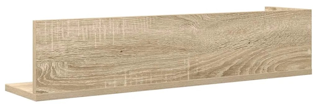 2 db sonoma tölgy színű szerelt fa fali polc 75 x 16,5 x 16,5cm