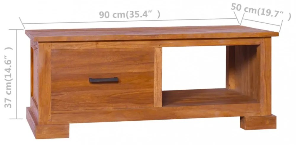 tömör tíkfa TV-szekrény 90 x 50 x 37 cm