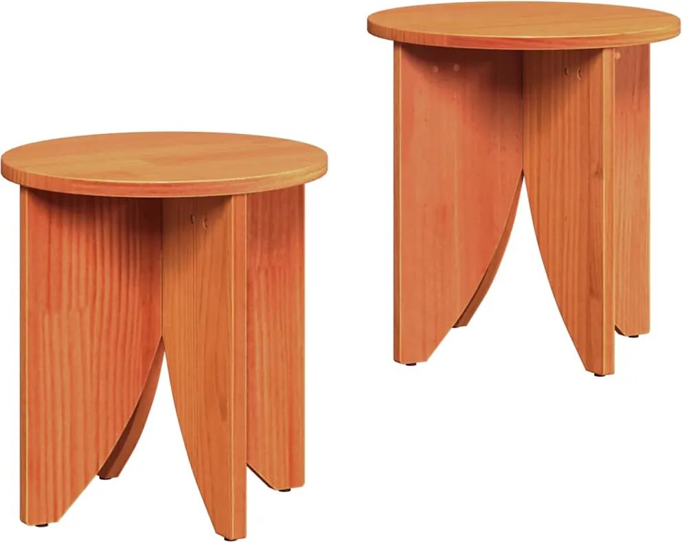 vidaXL Dohányzóasztal 2 pcs Faggyú barna