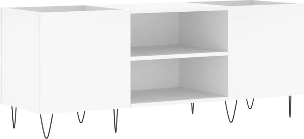 vidaXL fehér szerelt fa hanglemezszekrény 121x38x48 cm