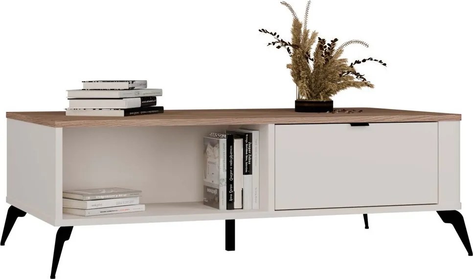 CORDOBA dohányzóasztal 110x63x11.5 cm, kasmír- tölgy- fekete