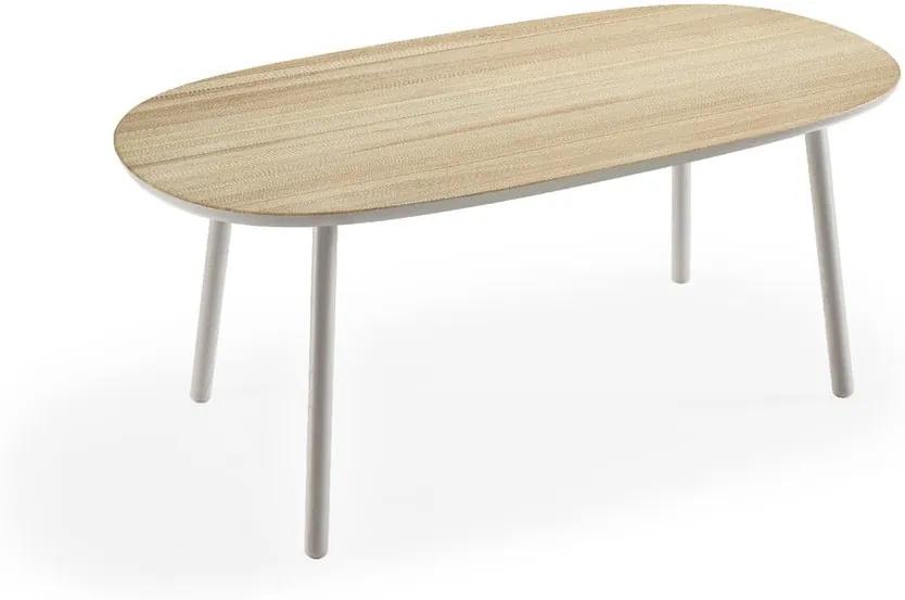 Naïve kőrisfa étkezőasztal szürke lábakkal, 180 x 90 cm - EMKO