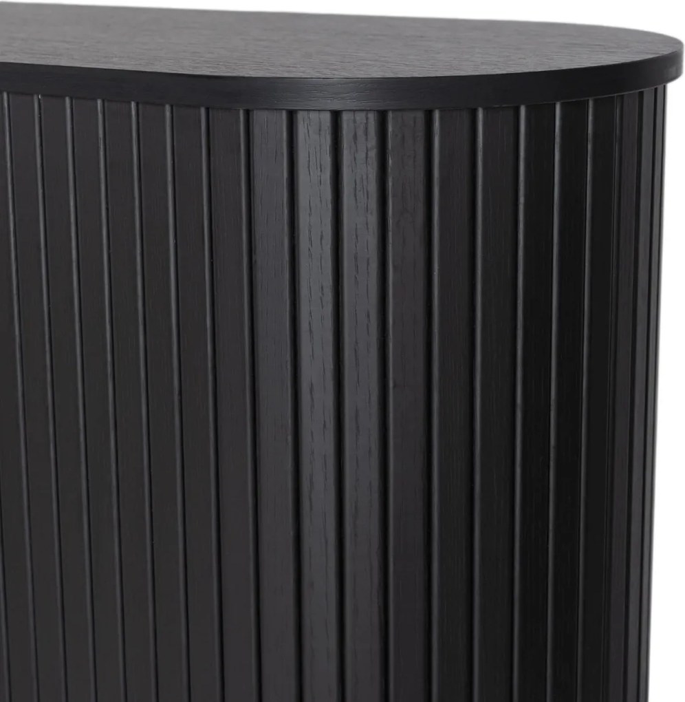 Kétajtós, tolóajtós komód 180 cm méretben, fekete színben TRISH