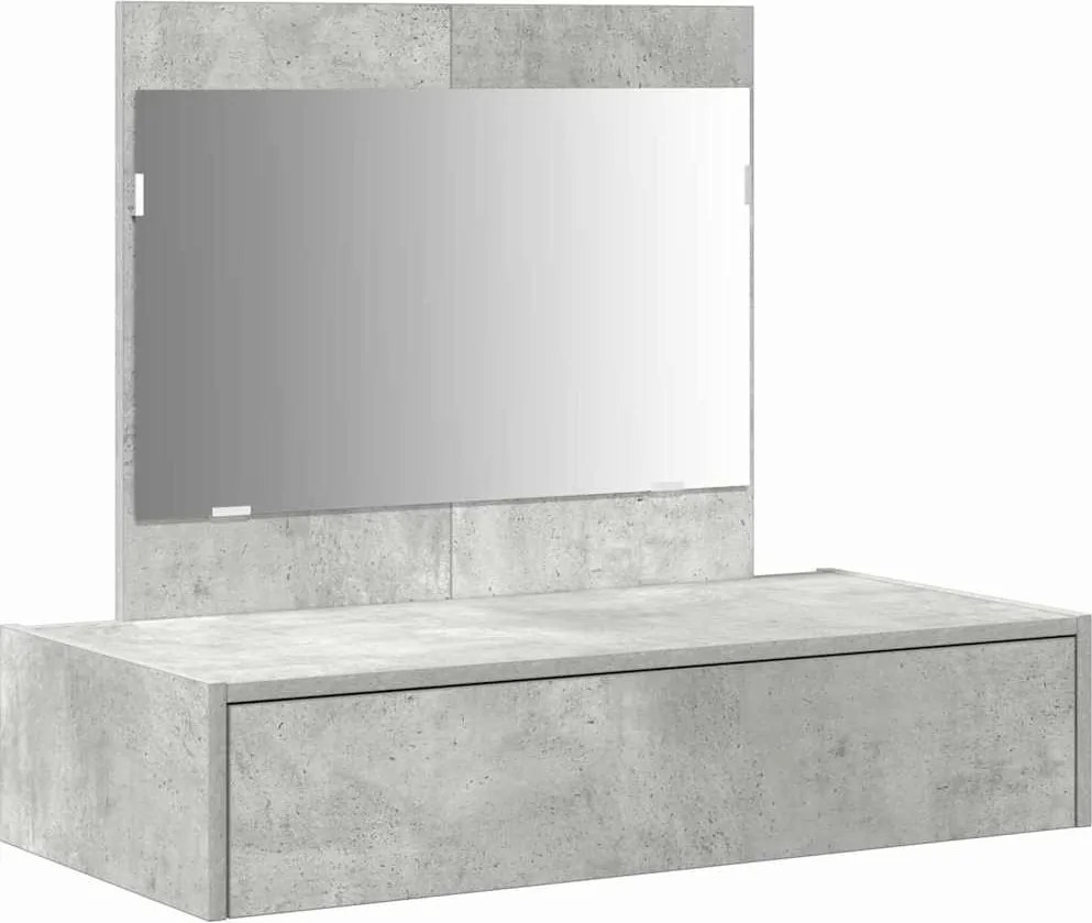 vidaXL Öltözködőasztal fiókkal tükörrel Szürke 83 x 40 x 70 cm Faanyag