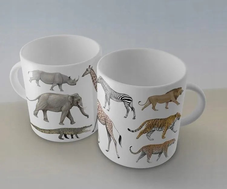 Tömör Kerámia Bögre A világ állatai Tökéletes Ajándék Soliton