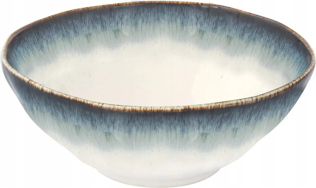 Salátás tál 18 cm Boho retro krém fehér kék