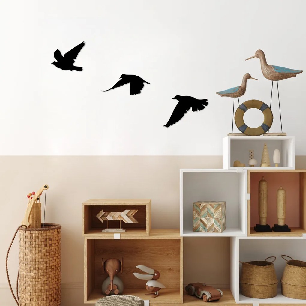 Birds fém fali dekoráció, 13×15 cm