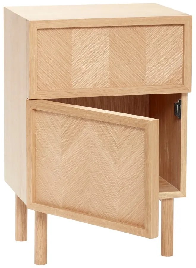 Natúr színű tölgyfa éjjeliszekrény Herringbone – Hübsch