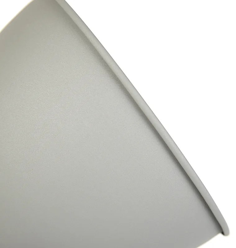 Ipari állólámpa fa állványon, szürke árnyékolóval - Laos