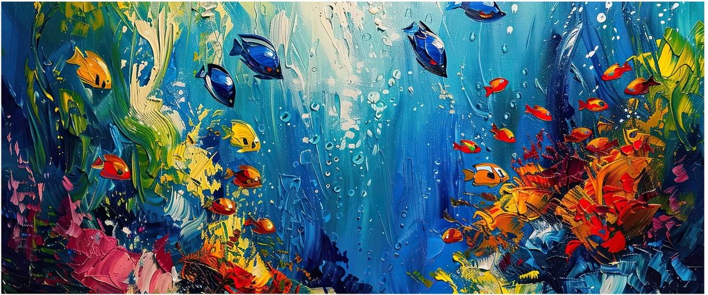 Kép - A víz alatti világ festése (120x50 cm)