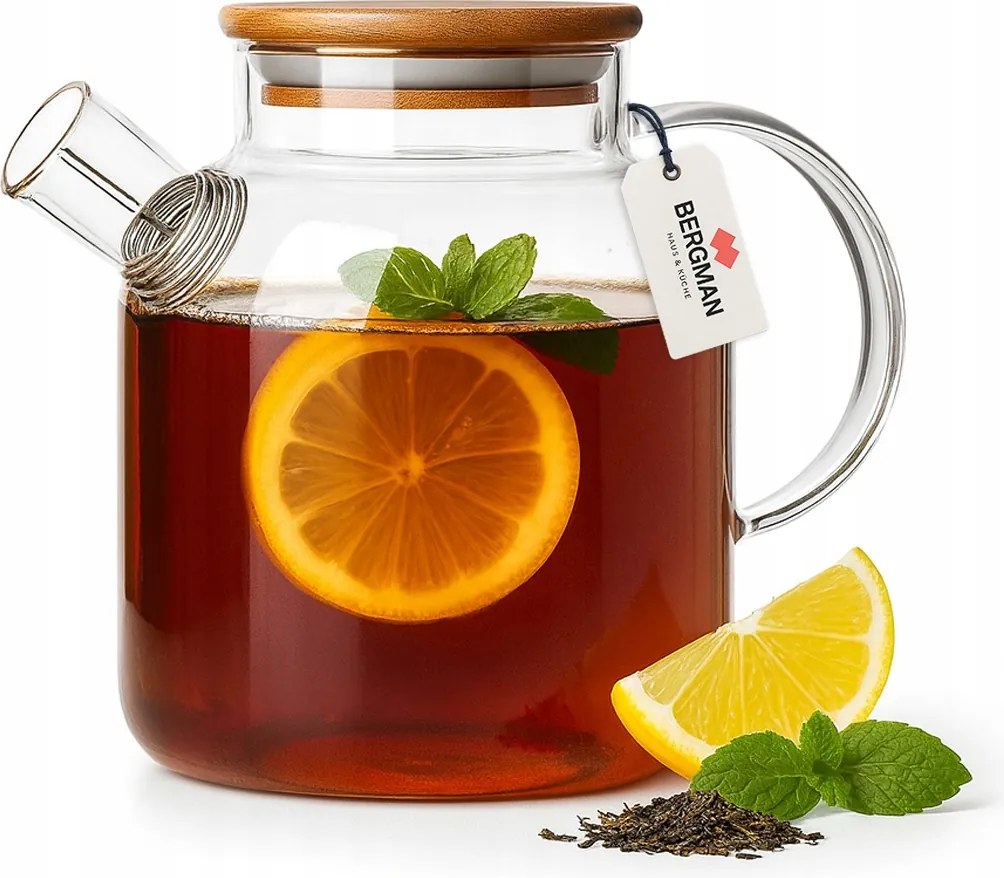 Bergman üvegkancsó 1,6l szűrővel teás- és gyógynövényes kancsó 1600ml
