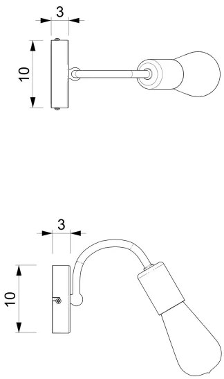 Fali lámpa DOW 1xE27/60W/230V fehér/arany