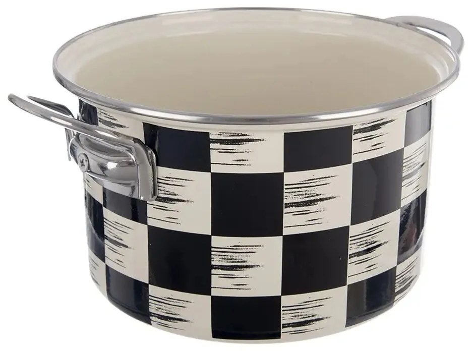 Orion Smaltovaný hrnec Šachovnice Lem , 3 l, pr.20 cm