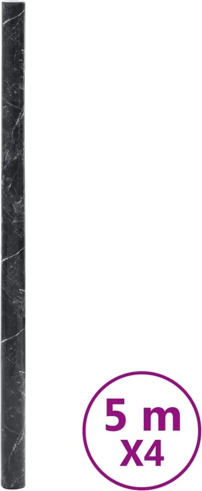 vidaXL öntapadós márványfekete PVC bútormatricák 90 x 500 cm