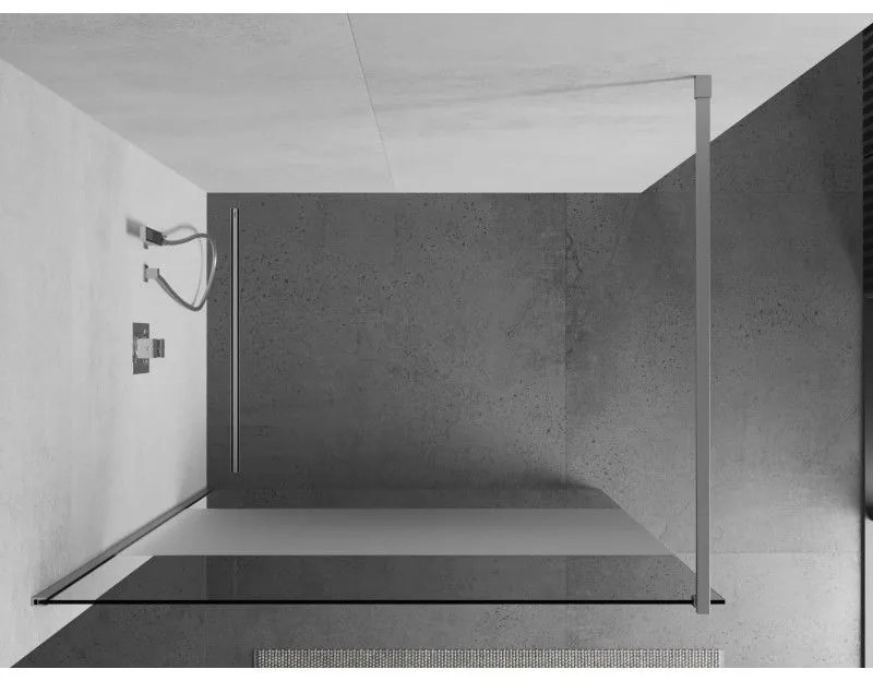 Mexen Kioto, zuhanykabin paravánja 130x200 cm, 8 mm átlátszó üveg/dér, króm profil, 800-130-101-01-35