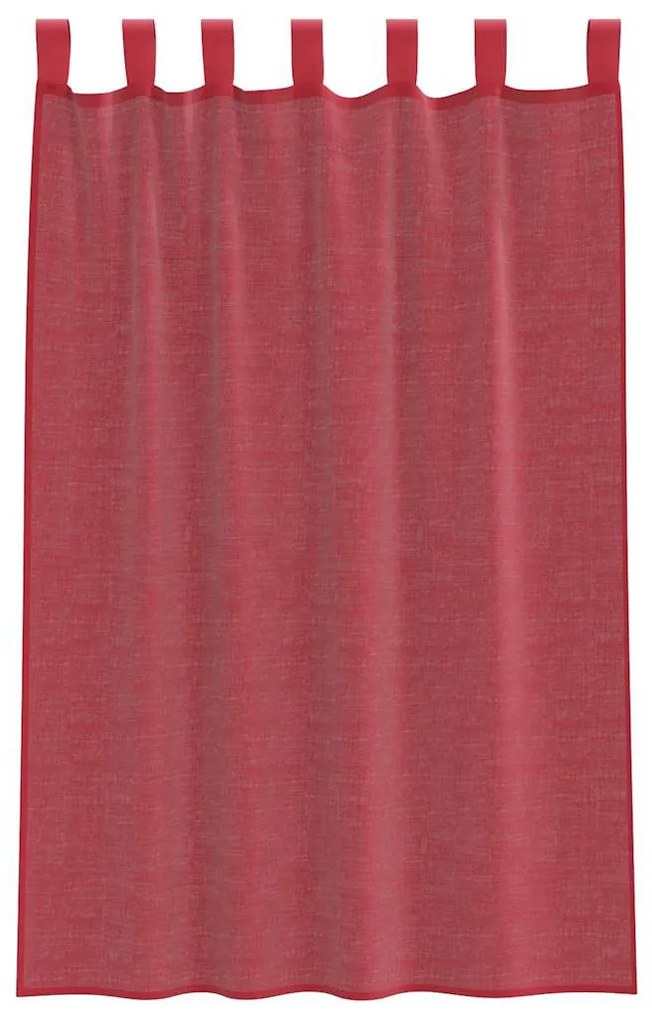 2 db borvörös fátyolfüggönyök hurokkal 140x175 cm