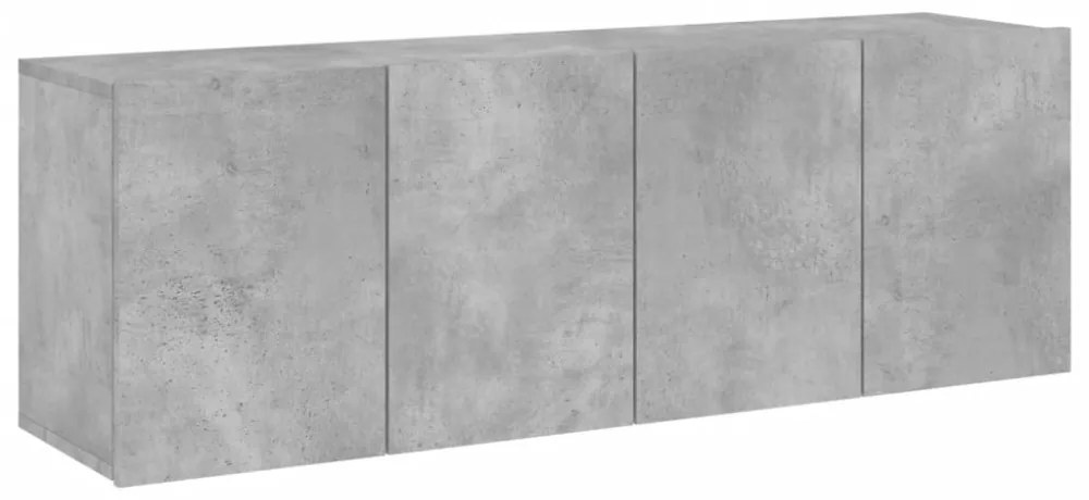 2 db betonszürke falra szerelhető TV-szekrény 60 x 30 x 41 cm