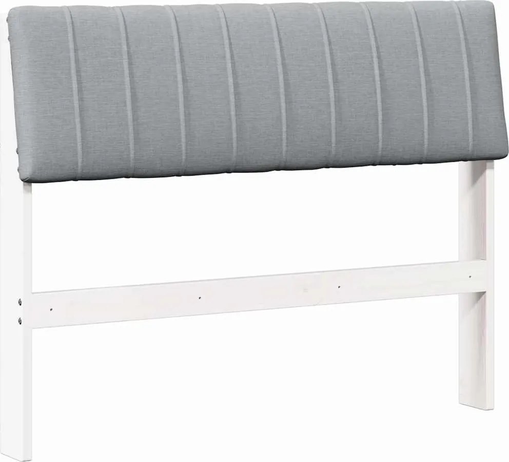 vidaXL Kárpitozott fejtámla Világosszürke 100 cm Tömör fenyőfa