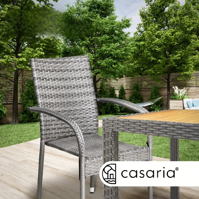 Deuba Comfort rattan székek 4 db - szürke