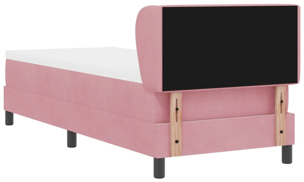 Boxspring Ágy Matracokkal Rózsaszín 80x200 cm Bársonyos