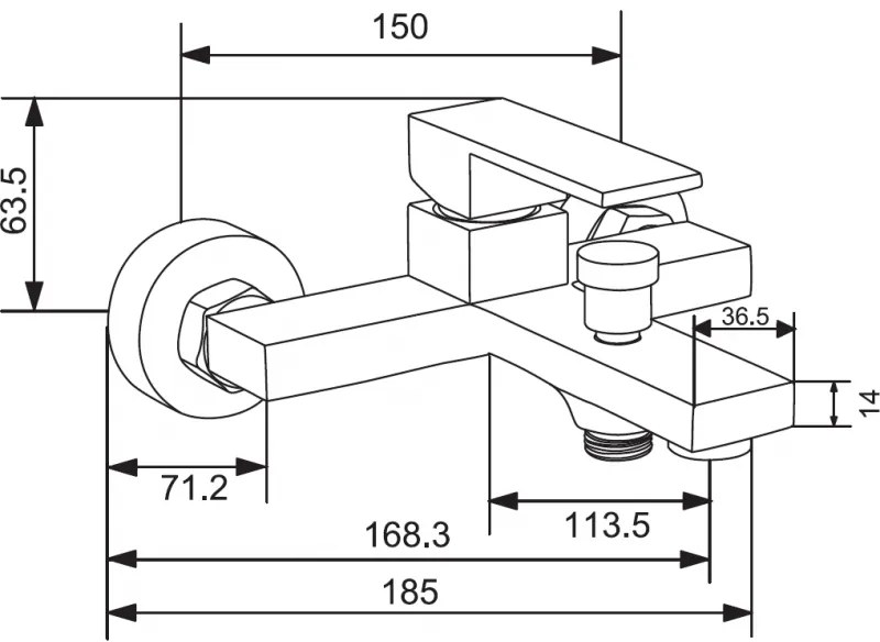 Mexen Uno R45 fürdőkészlet, arany, 71403R45-50