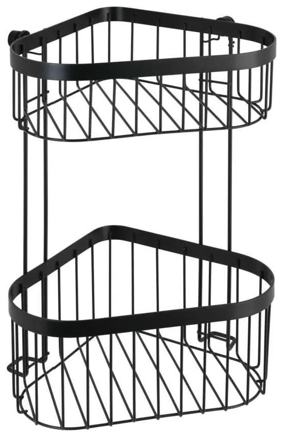 Fekete függő öntapadós fém fürdőszobai kiegészítő szett Classic – Wenko