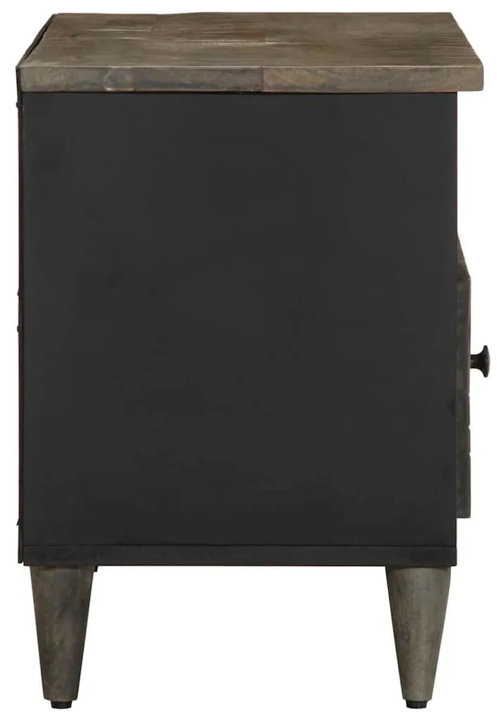 fekete tömör mangófa TV-szekrény 80 x 33 x 46 cm