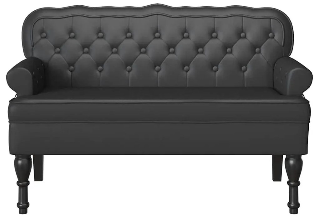 vidaXL Chesterfield Pad Fekete 119.5 x 64.5 x 75 cm Műbőr