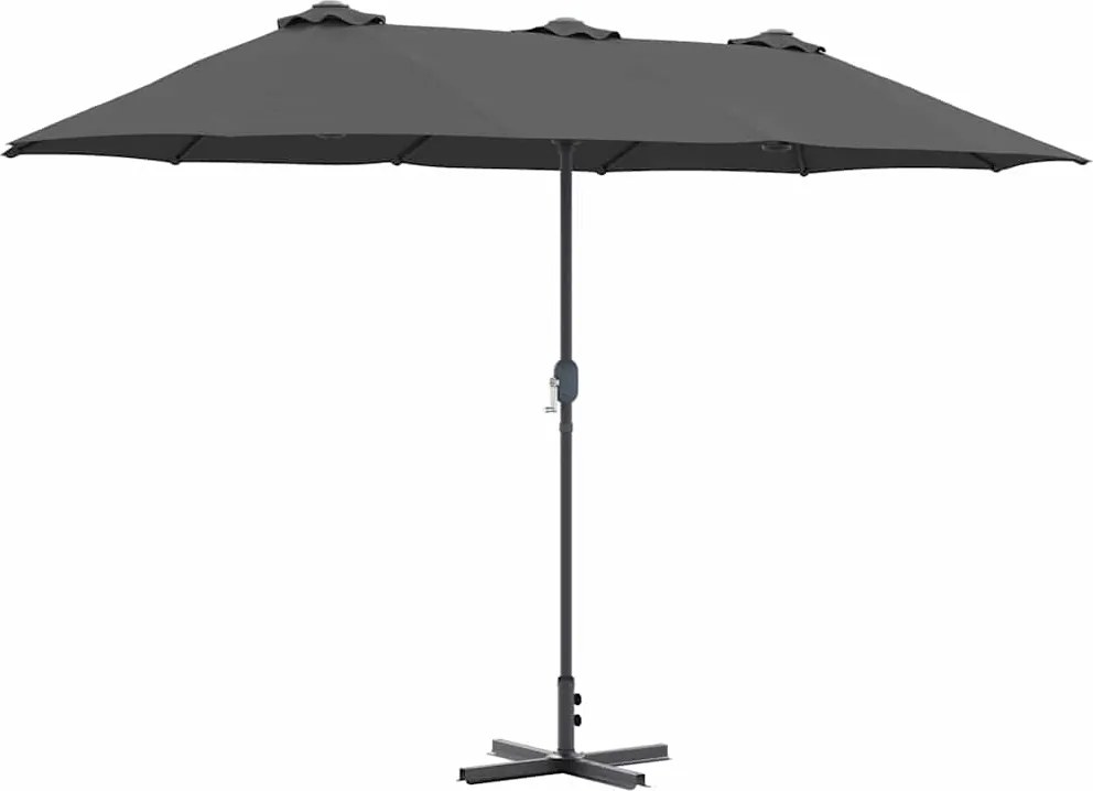 vidaXL Kerti napernyő Antracit 370 x 197 x 239 cm Pamut és Alumínium