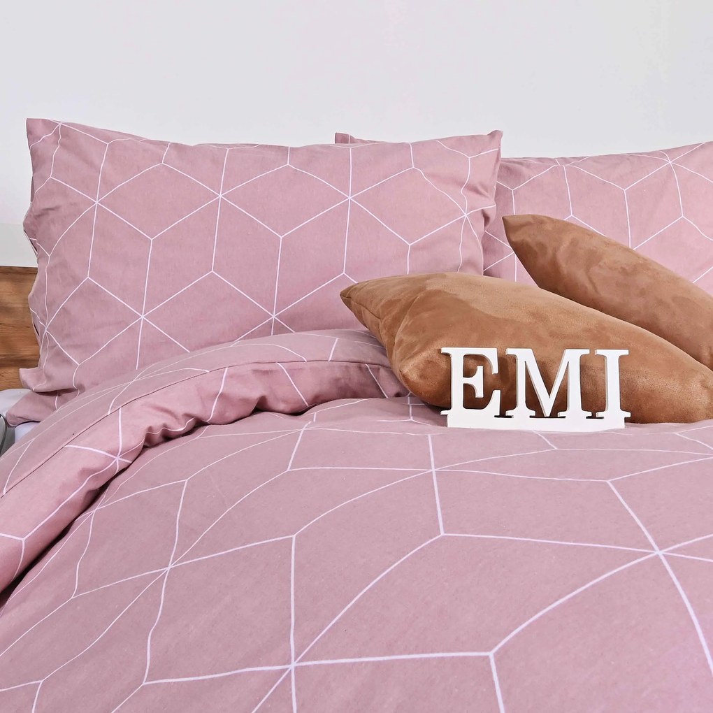 EMI Alya rosa flanel ágyhuzat: Standard egyszemélyes szett 1x (200x140) + 1x (90x70) cm