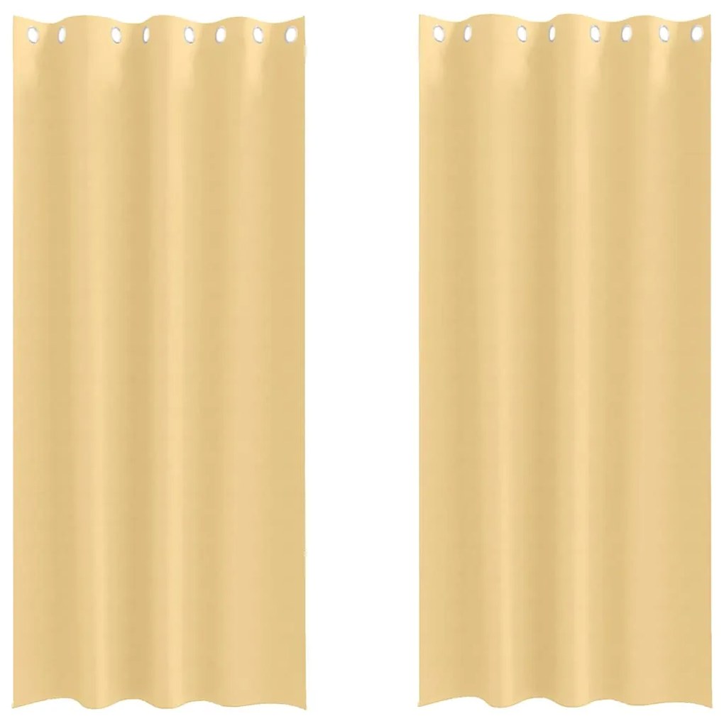 Függönyök függönyökkel 2 pcs Bézs 260x140cm Poliészter
